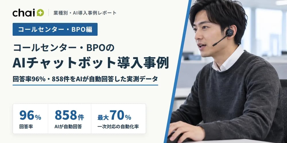 コールセンター・BPOにおけるAIチャットボット導入事例とヘッドセットを装着したオペレーター男性